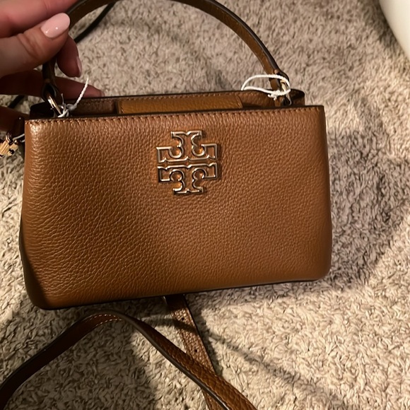 NEW Tory Burch Britten micro satchel in tan pebble leather - Picture 6 of 8